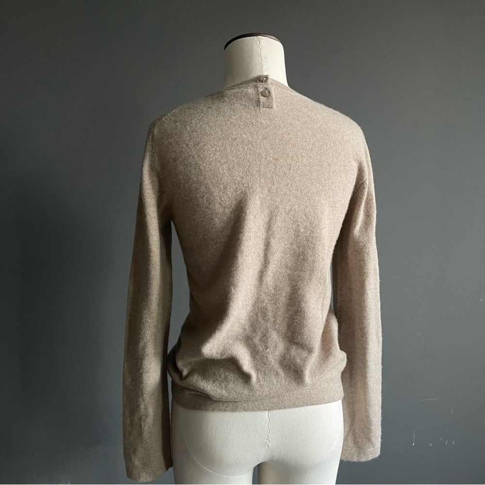 Smiley 100% Cashmere Oatmeal Crewneck Sweater Jumper Small - Picture 4 of 8